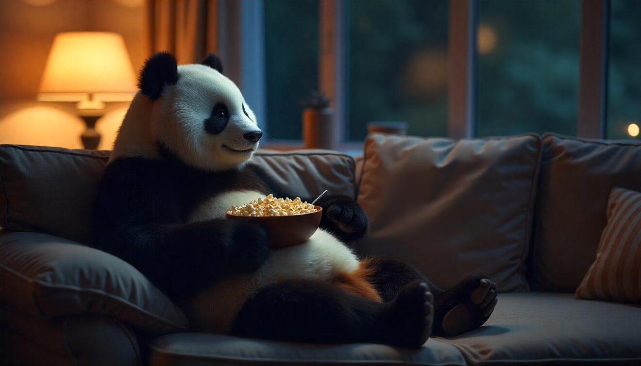 freepik a photorealistic giant panda sitting on a couch wa 49774